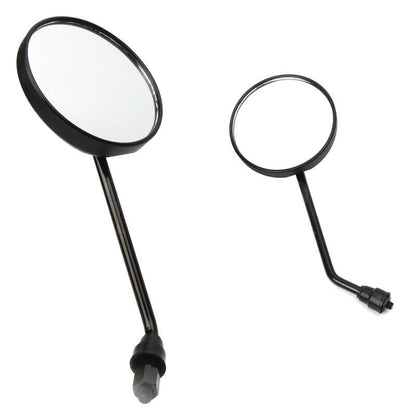 Pair Round Black Universal Motorcycle Mirror 8mm Thread Rear View Side Mirrors