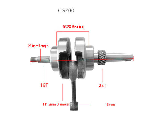 Crankshaft Crank Shaft CONNECTING ROD For Honda Zongshen Lifan CG175 CG200 200cc