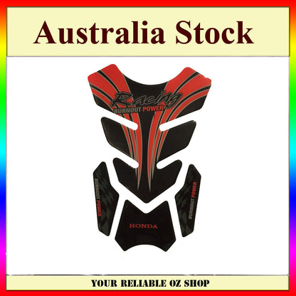 HONDA RED RACING BURNOUT POWER GAS FUEL PETROL TANK PAD PROTECTOR MOTOCROSS BIKE
