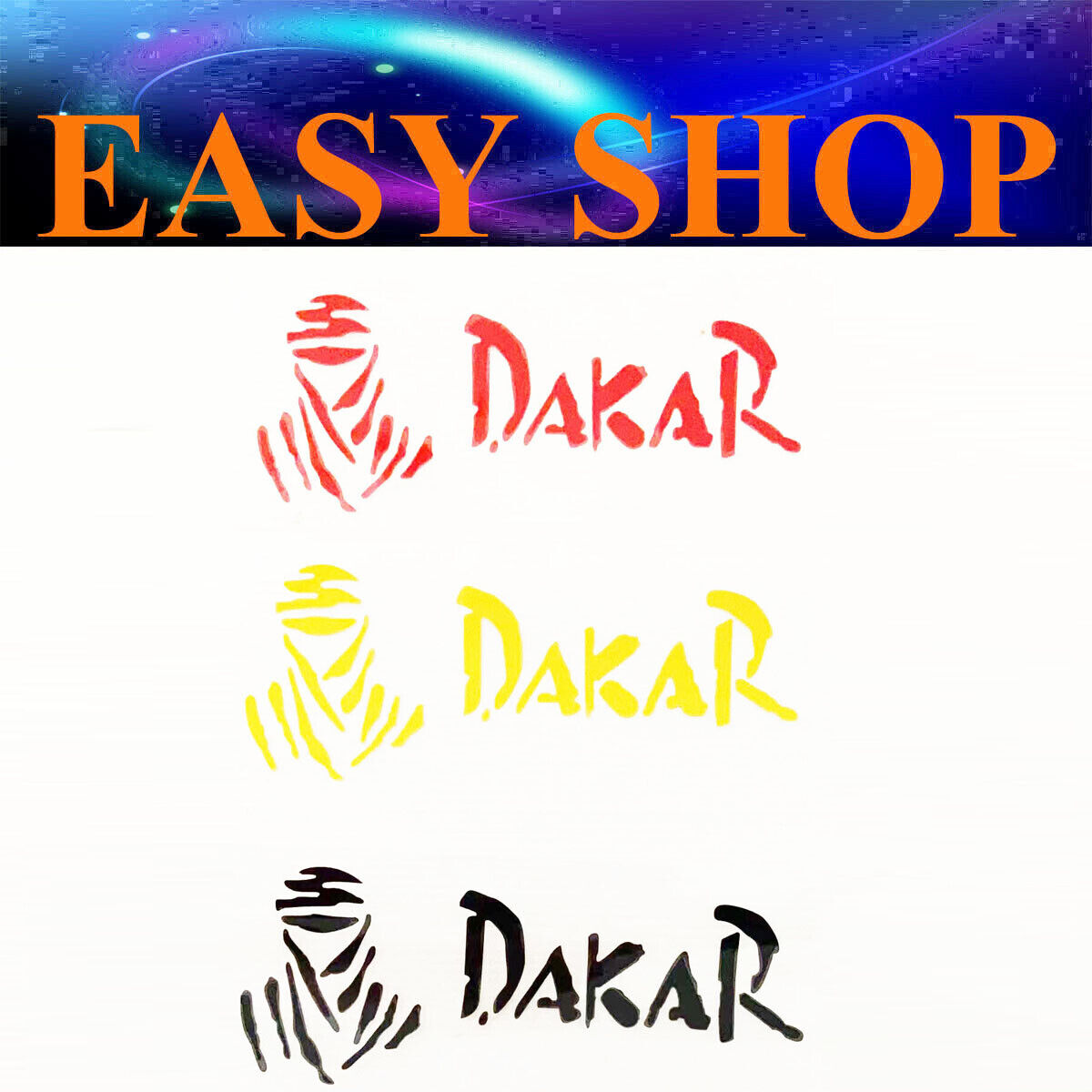 Black White Racing Dakar Rally Car Bumper Window Sticker Decal Truck Motocross