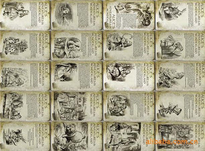 20 Pcs Vintage Alice In Wonderland Post Card Craft Gift Memory Kids Birthday DIY