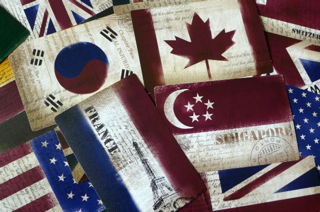 18 Pcs Vintage National Flag Post Card Craft Gift Memory Birthday DIY Kraft