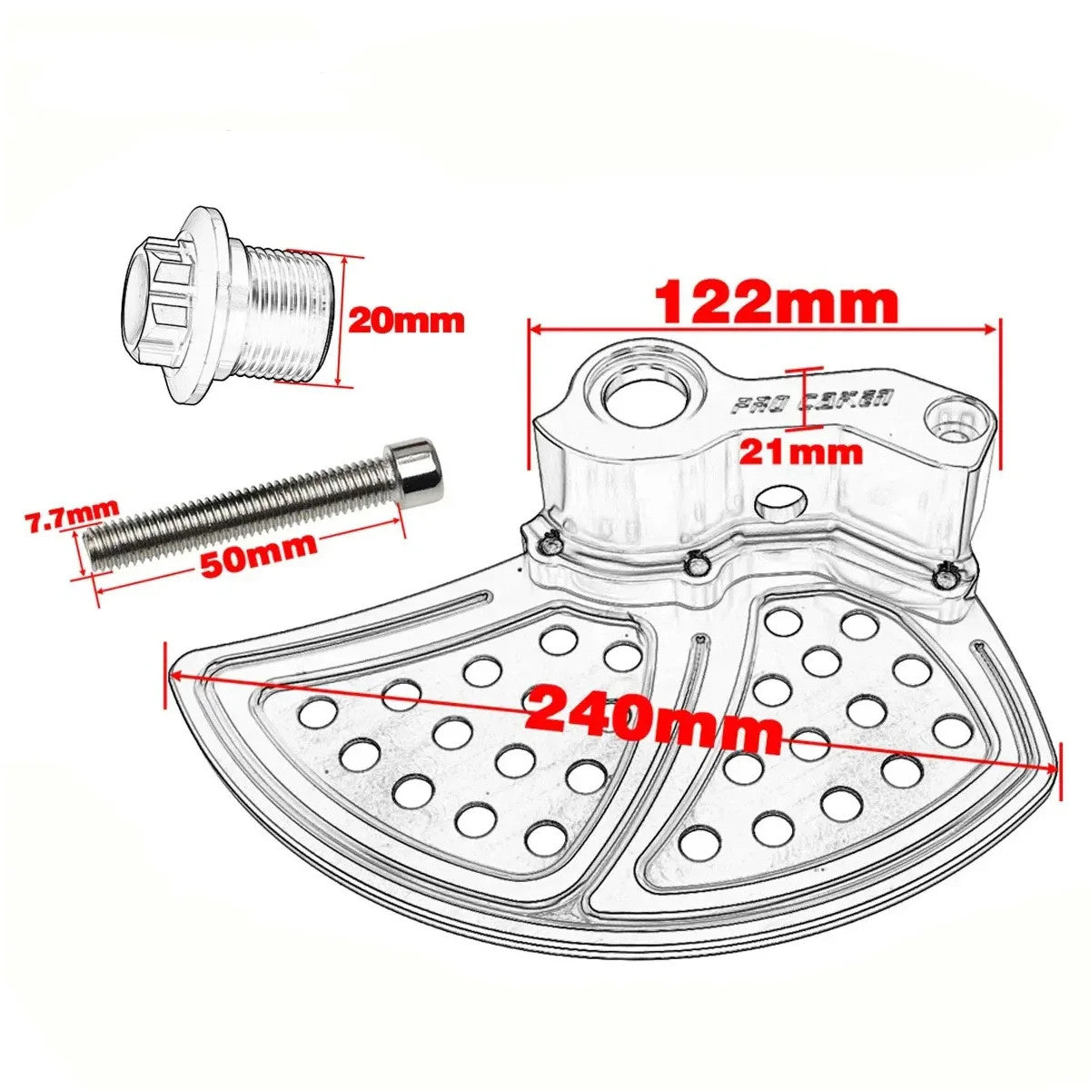 CNC Front Brake Disc Guard For Gas Gas EW500F EX250 EX250F EX300 EX350F EX450F