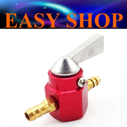 1/4" 6mm Inline CNC Universal Motorcycle ATV Petrol Fuel Tap Petcock Valve RED