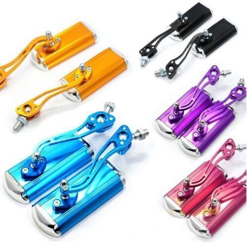 2X RED Alloy Bike Mirror Mountain Bicycle Rearview Handlebar End Rear Back View