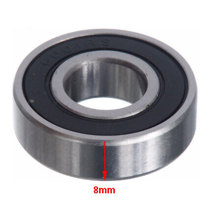 2X 6001RS 12mm x 28mm x 8mm Rubber Sealed Deep Groove Ball Bearing Wheel Rim