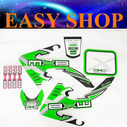 Green Sticker Decal Kit 50cc 70cc 90cc 110cc 125cc Atomic DHZ Assassin MXB MXPRO