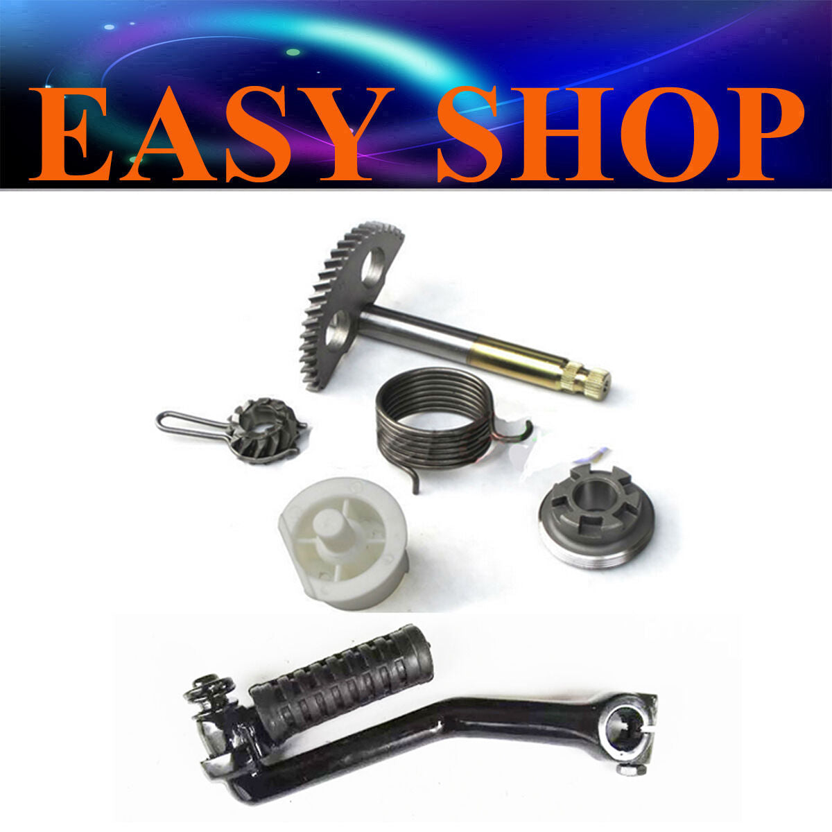 KICK START STARTER + SPINDLE SHAFT GEAR AXLE FOR PEEWEE PINION YAMAHA PW50 PY50