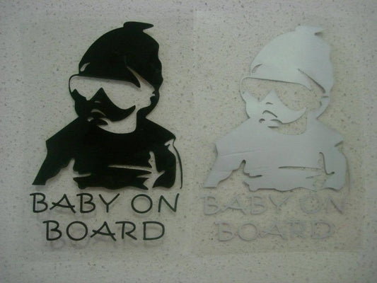 JDM FUNNY BABY ON BOARD VINYL STICKER DECAL 4WD CAR WINDOW WINDSCREEN BUMPER