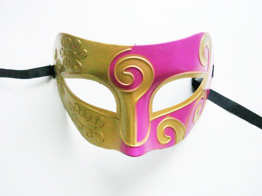 Lady Women Costume Masquerade Gold Pink Party Mask Venetian Ball Roman Eye Fancy