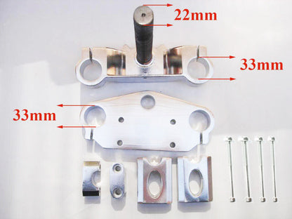 Silver 33mm Triple Trees 22mm Clamps 110cc 125cc PITPRO DIRT BIKE Binocular Fork