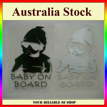 JDM FUNNY BABY ON BOARD VINYL STICKER DECAL 4WD CAR WINDOW WINDSCREEN BUMPER
