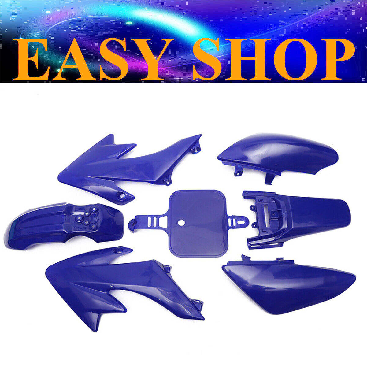 7 Pcs Blue Plastic Fairing Cover Fender Kit 50cc 70cc 90cc Thumpstar Ducar Orion