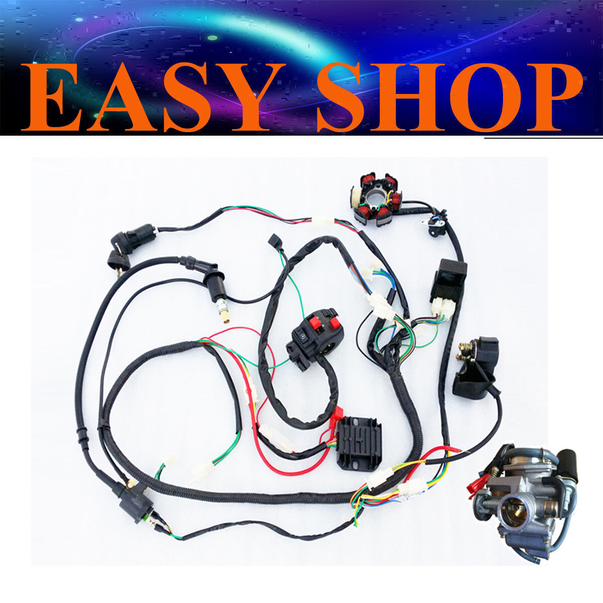 Harness Carby Solenoid Magneto Coil Regulator CDI GY6 125cc 150cc ATV QUAD BIKE