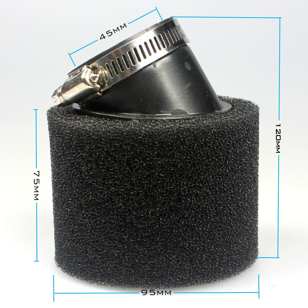 2X 44mm- 46mm Bent Angled Foam Air Filter YX140cc 150cc 125cc PIT Quad Dirt Bike