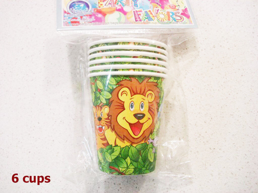 Baby Shower Kids Jungle Birthday Party Supply Disposal Cup Plate Card Invitation