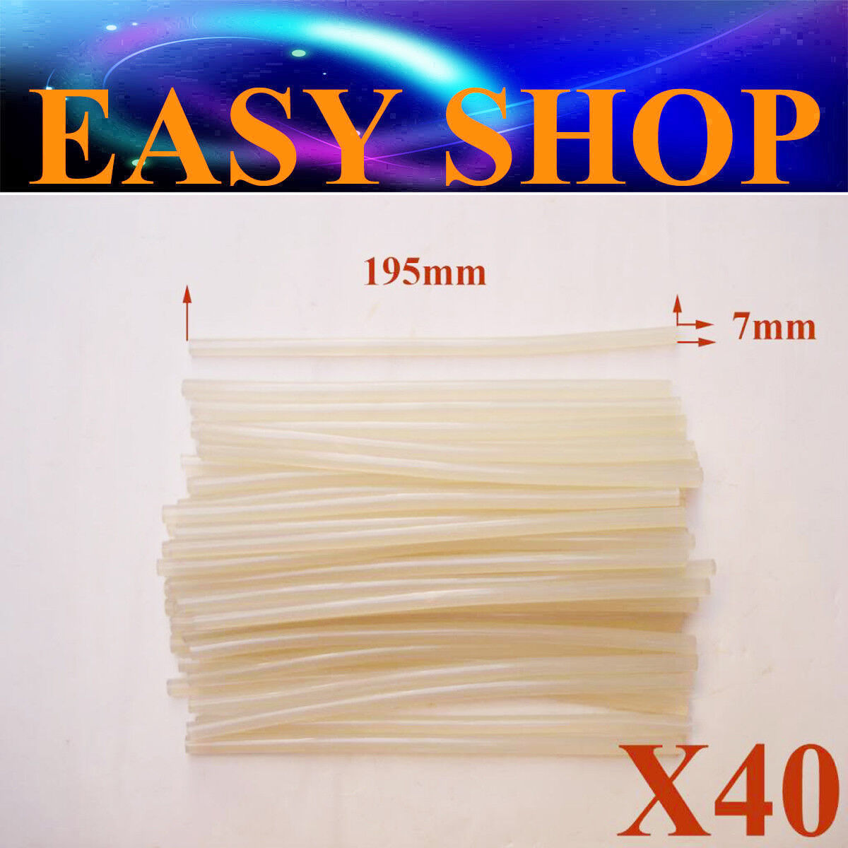 40X 7mm 195mm Hot Gun Melt Glue Stick School Scrapbooking Kids Art Craft DIY