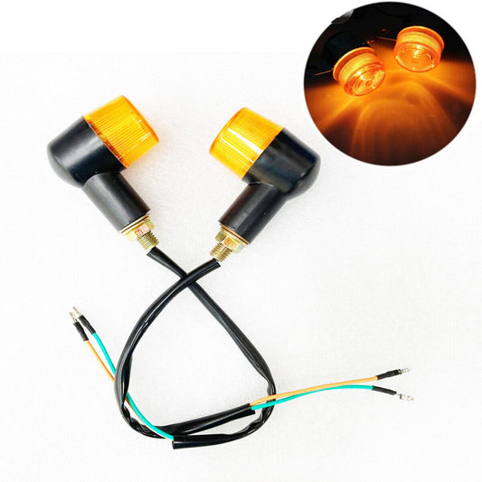 2X 12V Universal 2 Wire Motorcycle Turn Signal Indicators Amber Blinker Light
