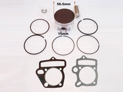56.5mm 15mm Pin Piston Rings Head Base Gasket 150cc Oil Cooled 1P56FMJ Lifan TDR