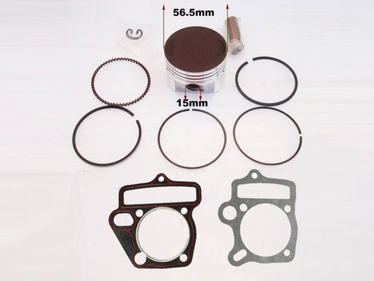 56.5mm 15mm Pin Piston Rings Head Base Gasket 150cc Oil Cooled 1P56FMJ Lifan TDR