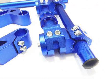 Blue Adjustable Steering Handle Bar Suzuki Honda Kawasaki Yamaha Motorcycle Bike