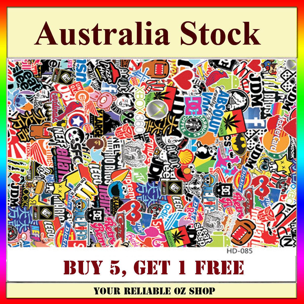 Decal Sticker Bomb Sheet A4 HOON JDM Car Wrap Skateboard Scooter Bike Wall Vinyl