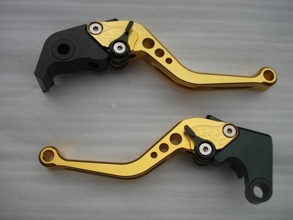 RED GOLD CNC YAMAHA BRAKE CLUTCH LEVER YZF R1 BIKE PIT PRO MOTORCYCLE THUMPSTAR