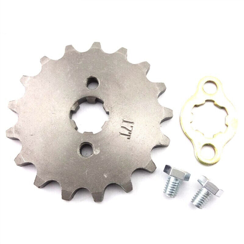 17mm 420 17T Tooth FRONT CHAIN SPROCKET 50cc 70cc 90cc 110cc 125cc ATV QUAD BIKE