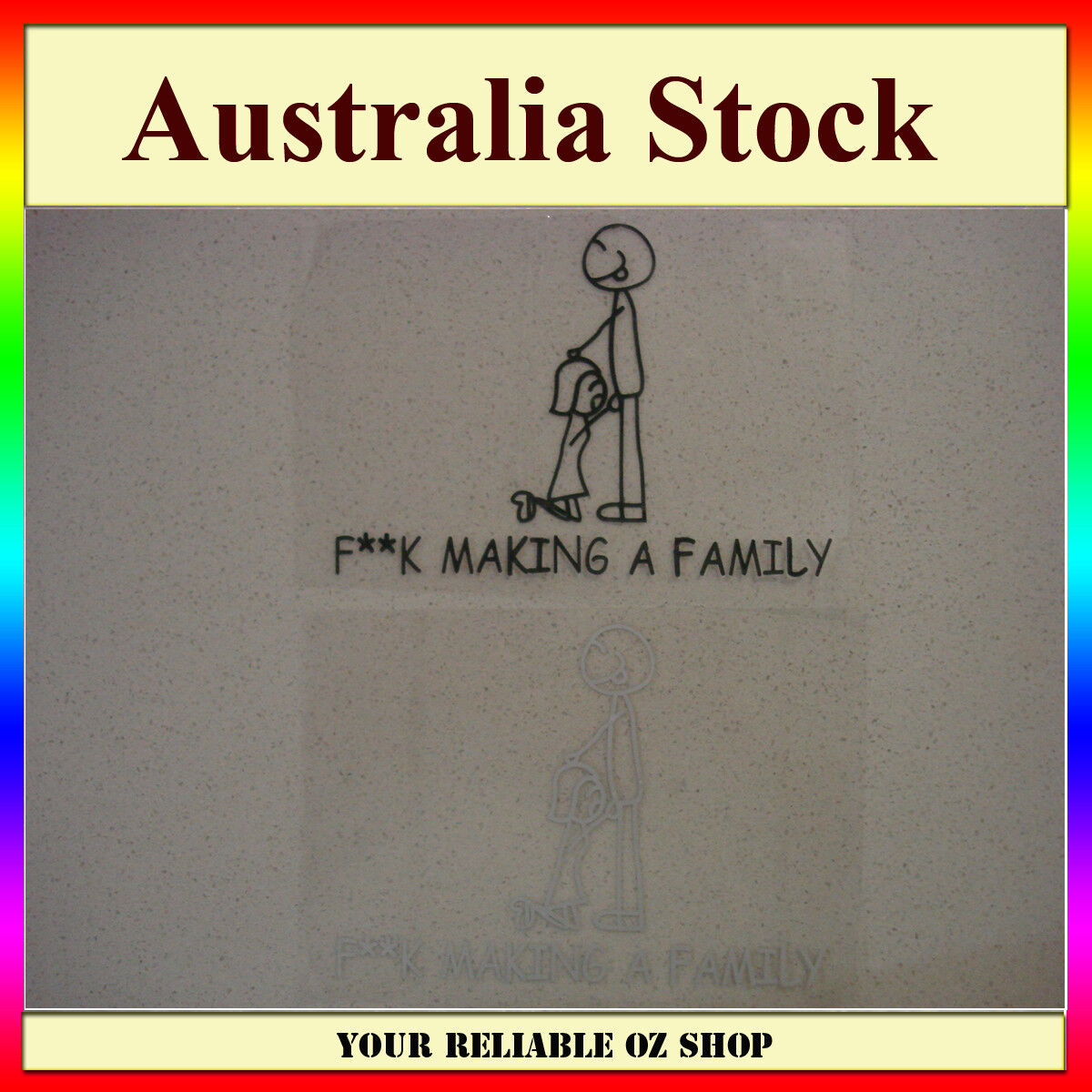 F**k F*ck Fck making a family Funny sticker Decal Car Ute Window Bumper Bike