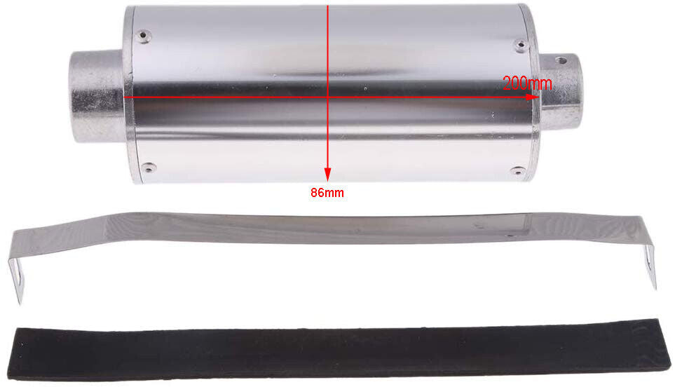 28mm Exhaust Muffler + Clamp 90cc 110cc 125cc 140cc PIT Trail Quad Dirt Bike ATV