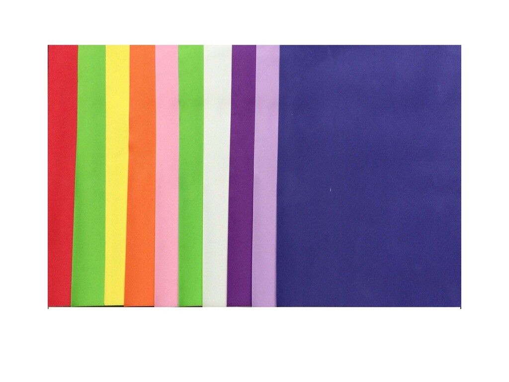 10X EVA Fun Foam Paper Craft A4 Sheets Assorted Colours Art Hand Craft DIY KIDS