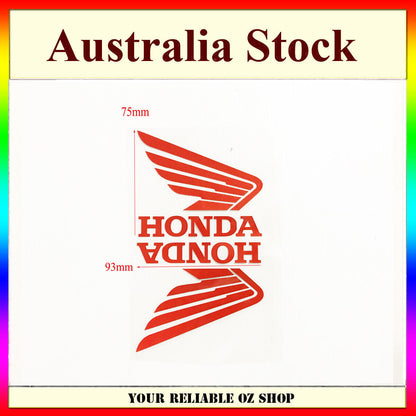 RED HONDA WING FUEL PETROL TANK STICKER DECAL VINYL MOTORCYCLE BIKE TRUCK CAR