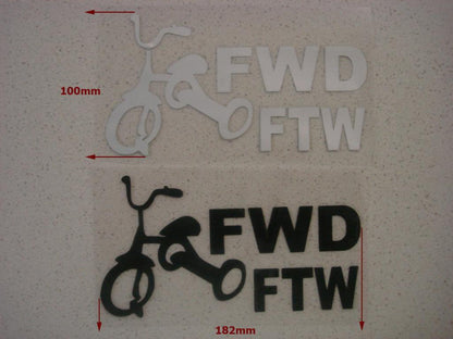 FWD FTW Funny Car JDM Sticker Decal Front Wheel Drive Drift Race Show Ute Window