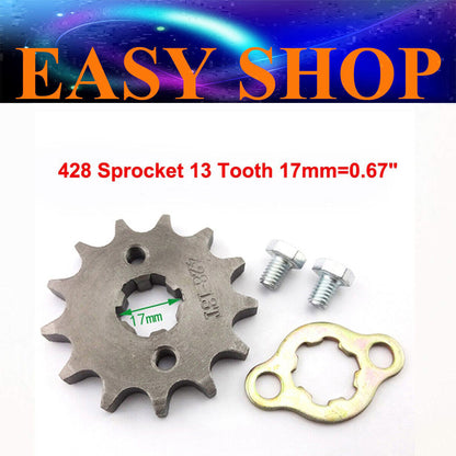 FRONT CHAIN SPROCKET 17mm 428 13T Tooth 125cc 150cc 250cc Roketa Orion Zongshen