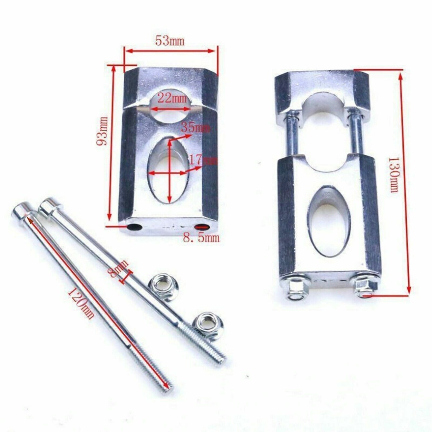 22mm Handle Bar Clamp Riser Mount 110cc 125cc 150cc 160cc Orion Thumpstar Apollo