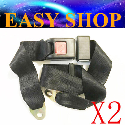 2pcs 2 Point Seat Safety Lap Belt Harness Buckle Strap Car MPV Vehicle Truck
