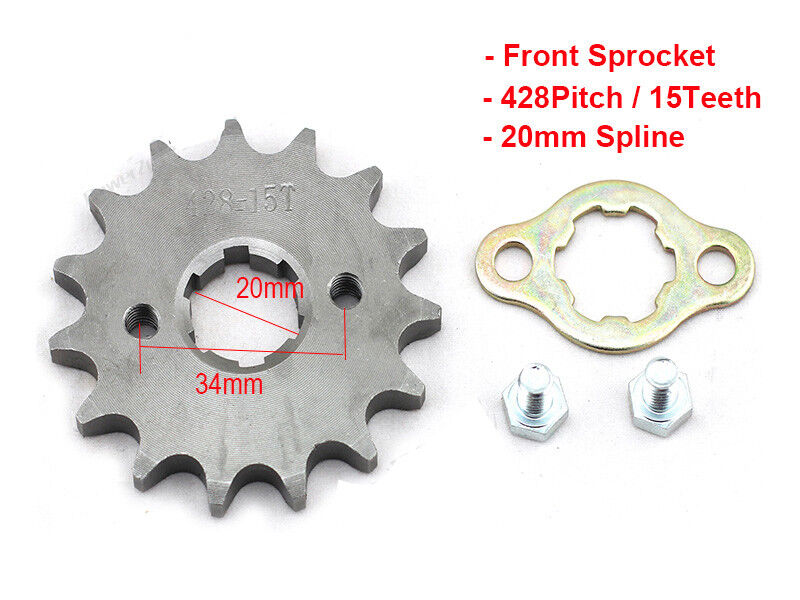 20mm 428 15 TOOTH FRONT CHAIN SPROCKET COG 125cc 150cc 250cc Atomic DHZ Assassin