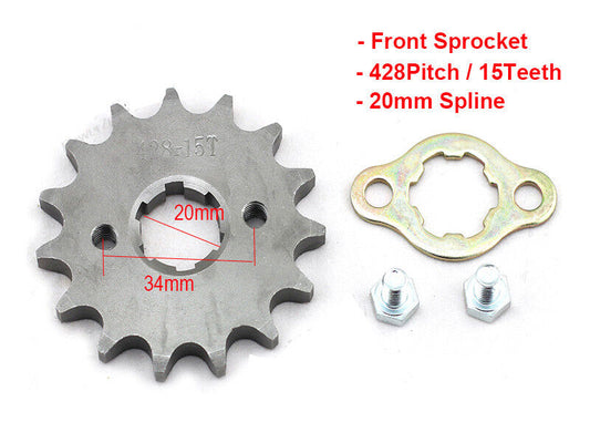20mm 428 15 TOOTH FRONT CHAIN SPROCKET COG 125cc 150cc 250cc Atomic DHZ Assassin