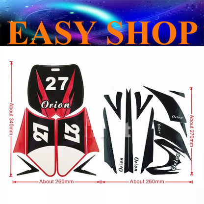 Red Sticker Decal kit 43cc 47cc 49cc Dirt Pit Pro Mini Kids Bike Pocket Rocket