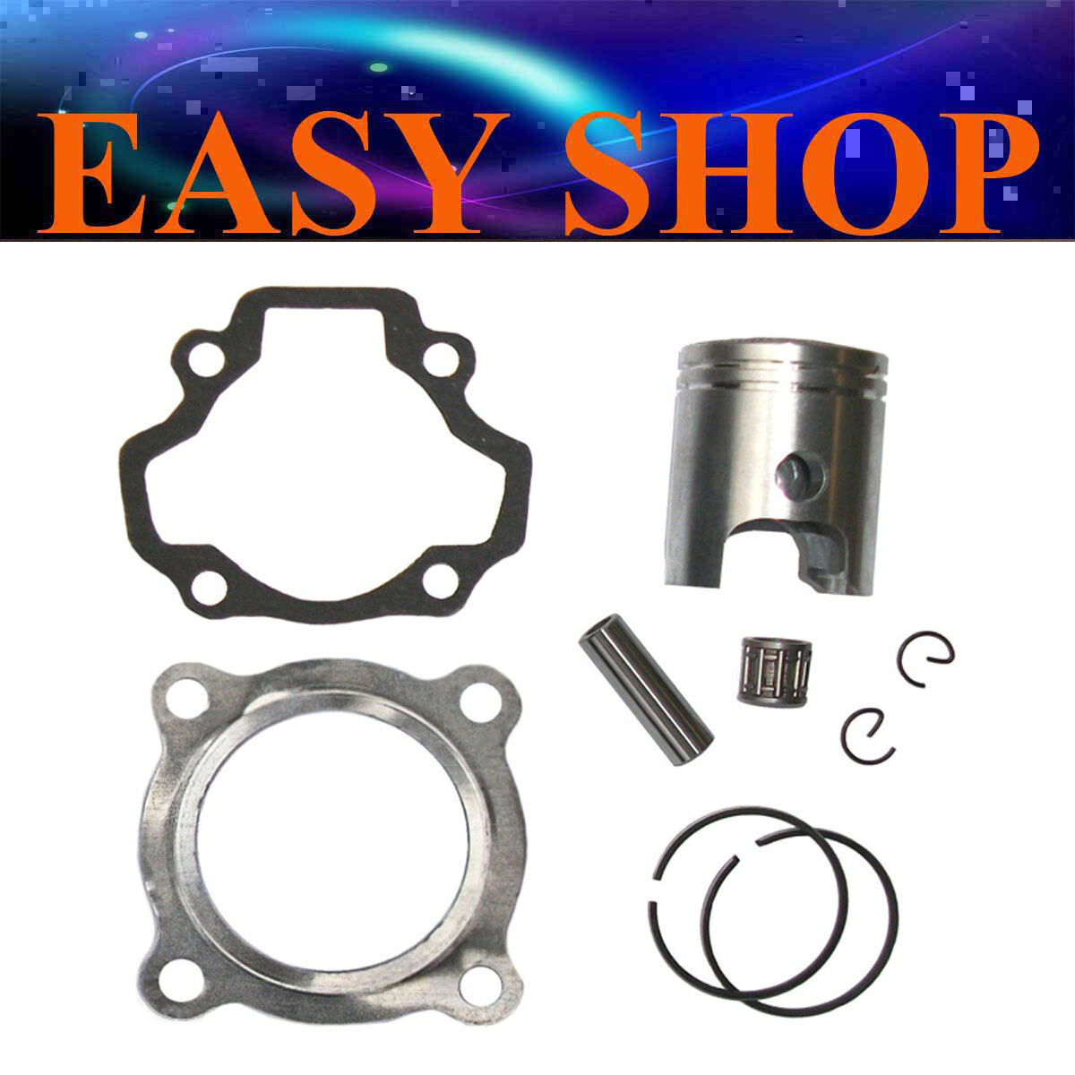 40MM 10mm PIN PISTON RINGS HEAD BASE GASKET KIT YAMAHA PW50 PY50 PEEWEE YZinger
