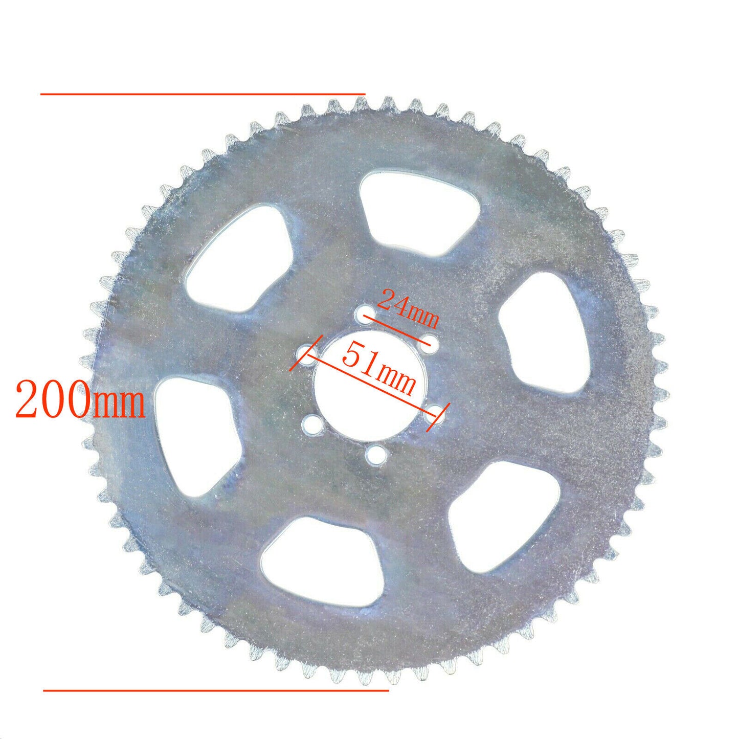 200mm 38mm Rear Axle Chain Sprocket 65T Tooth 35 Pitch GoKart Drift Trike Bike