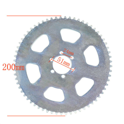 200mm 38mm Rear Axle Chain Sprocket 65T Tooth 35 Pitch GoKart Drift Trike Bike