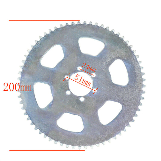 200mm 38mm Rear Axle Chain Sprocket 65T Tooth 35 Pitch GoKart Drift Trike Bike