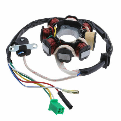8 Pole Coil 5 Wire Magneto Stator Rotor Honda GY6 125cc 150cc QMJ152 QMJ157