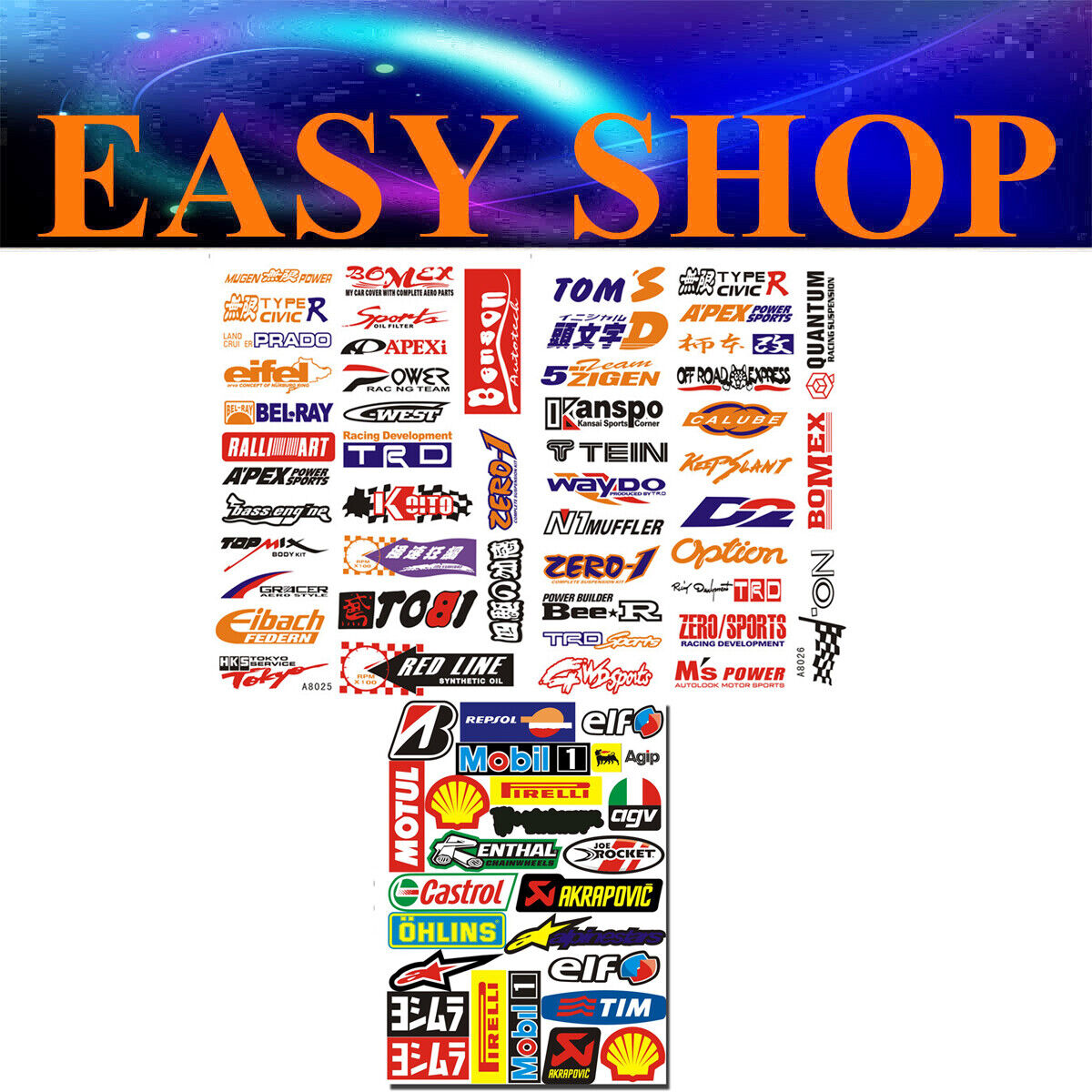 3 Sheets Sticker Decal Kit Repsol Renthal Alpinestars Tim Akrapovic AGV Monster