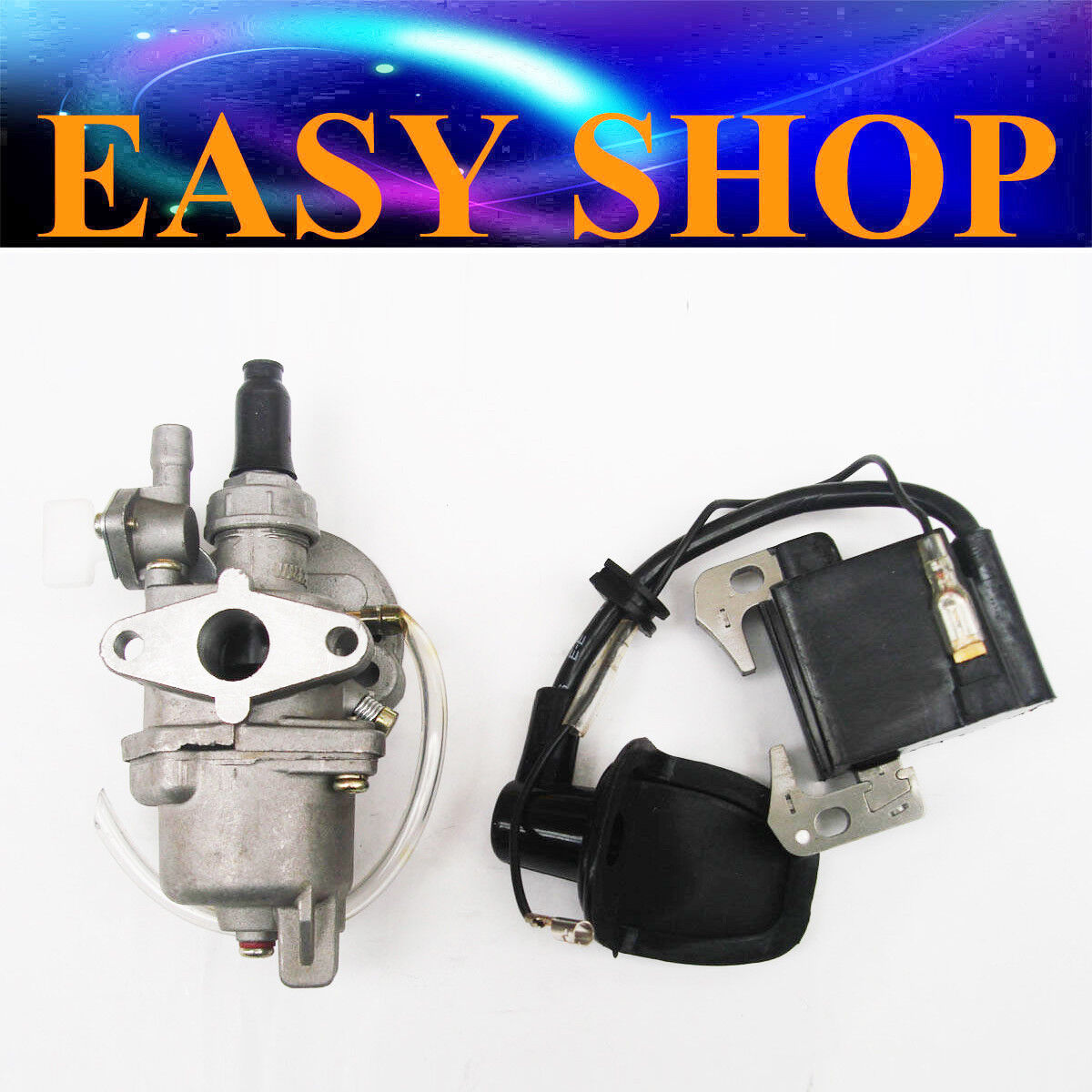 Carby Carburetor + Ignition Coil 47cc 49cc DIRT KIDS POCKET MINI ATV QUAD BIKE