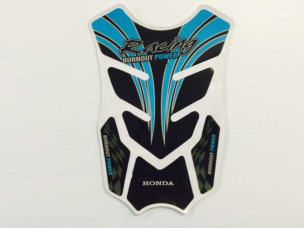 HONDA BLUE BURNOUT RACING GAS FUEL PETROL TANK PAD PROTECTOR MOTOCROSS BIKE