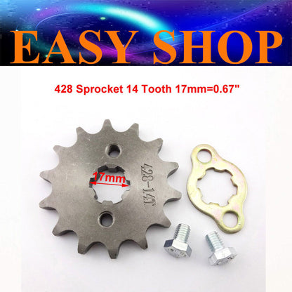 17mm 428 14 TOOTH FRONT CHAIN SPROCKET COG 125cc 150cc 250cc Taotao Kymco Apollo