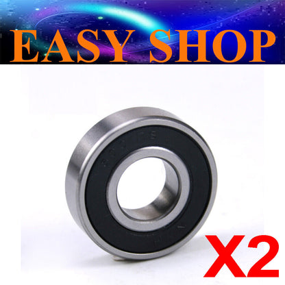 2X 6001RS 12mm x 28mm x 8mm Rubber Sealed Deep Groove Ball Bearing Wheel Rim