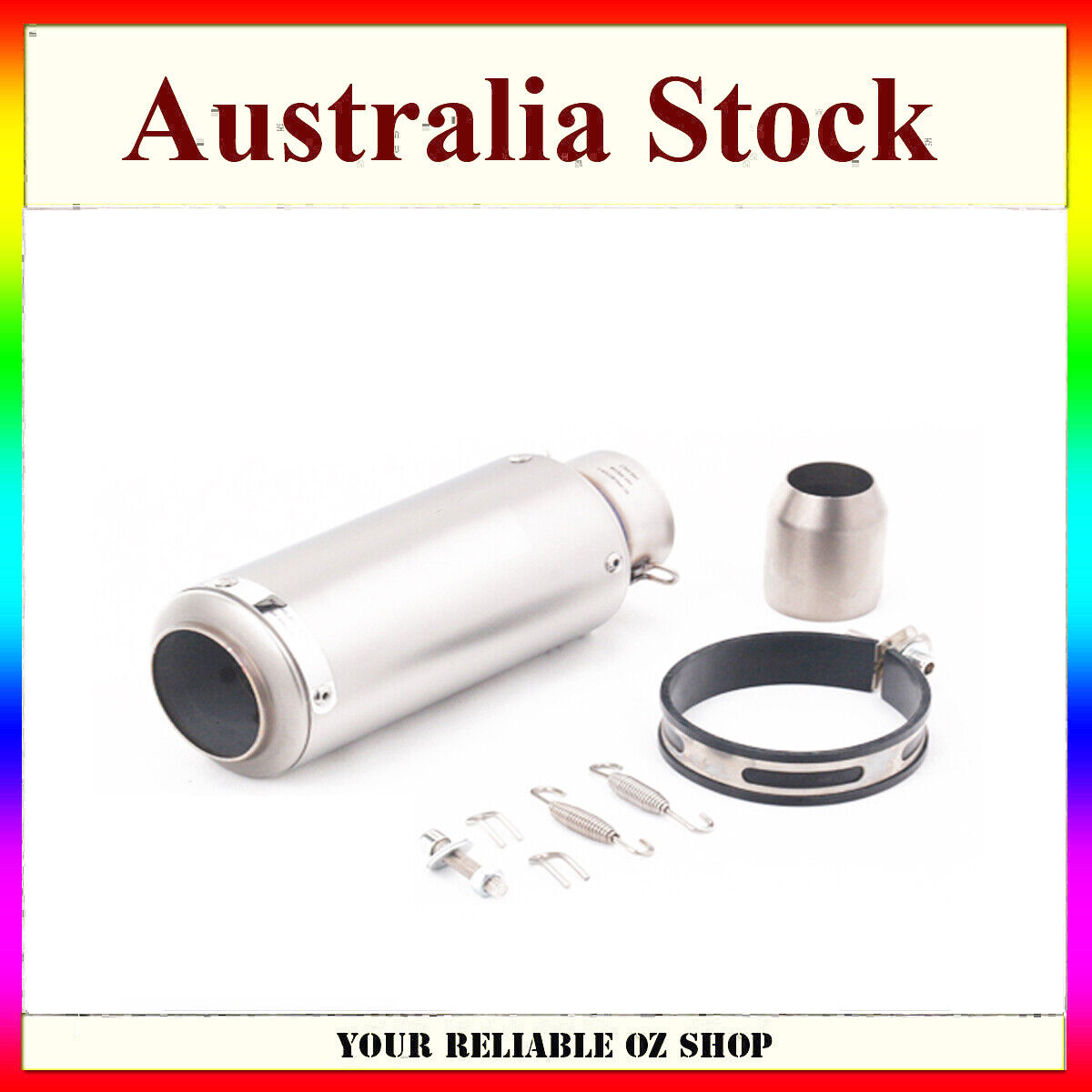 Titanium Stainless Steel 51mm Universal Motorcycle Exhaust Pipe Muffler Racer